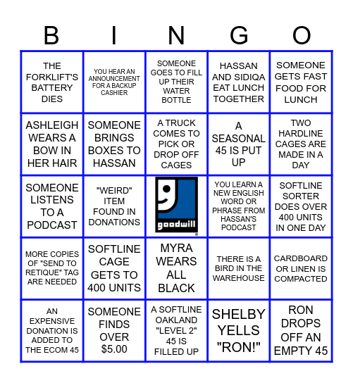 RETOSA BINGO Card