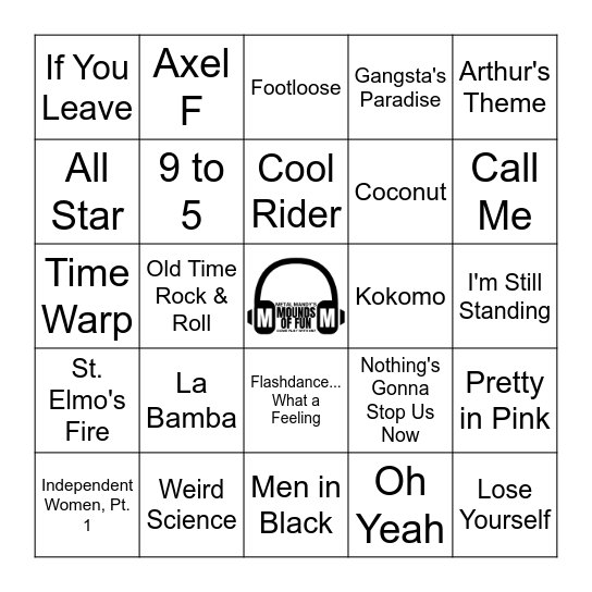 Songs from the Movies Bingo Card