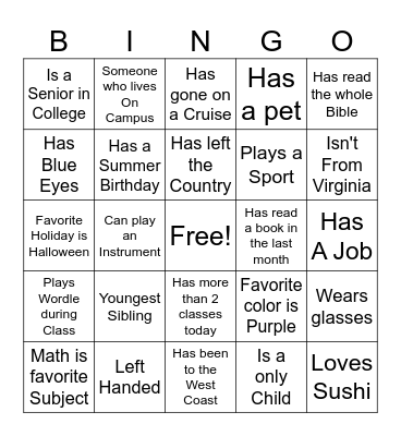 BCM BINGO Card