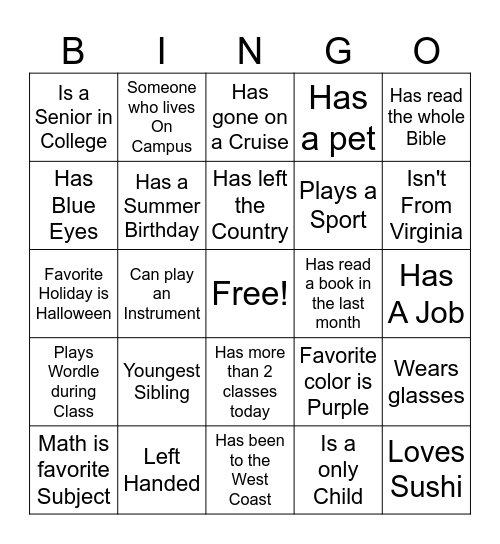 BCM BINGO Card