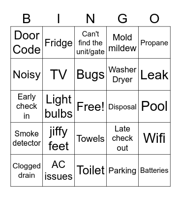 Holiday Bingo Card