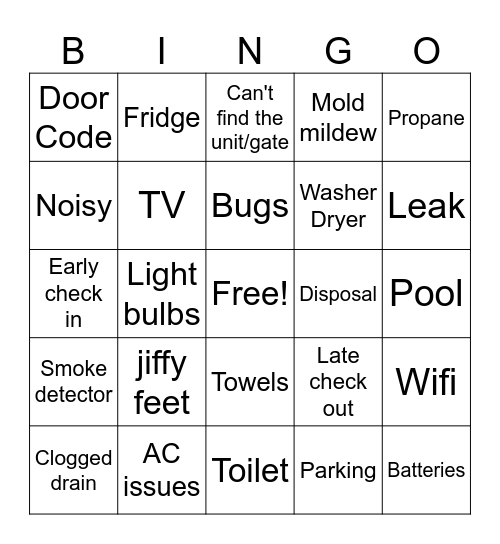 Holiday Bingo Card