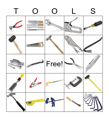 Hand Tool Bingo Card