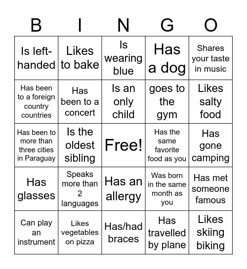 Icebreaker Bingo: Find Someone Who Bingo Card