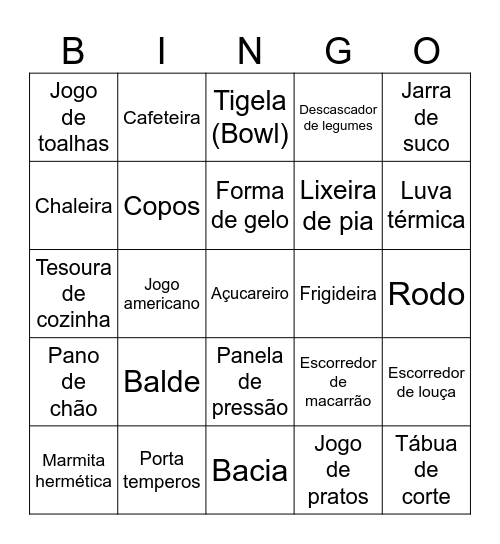 Chá de Casa Nova | R & K Bingo Card