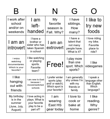 Human Bingo Card