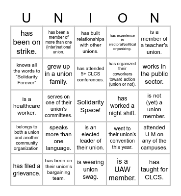 CLCS Open-House! | Talk to someone who… Bingo Card