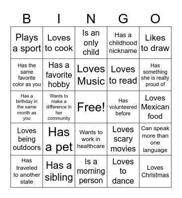 Find someone who.... Bingo Card