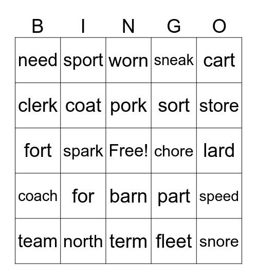 Reading Bingo Card