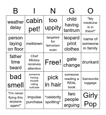 disney Bingo Card