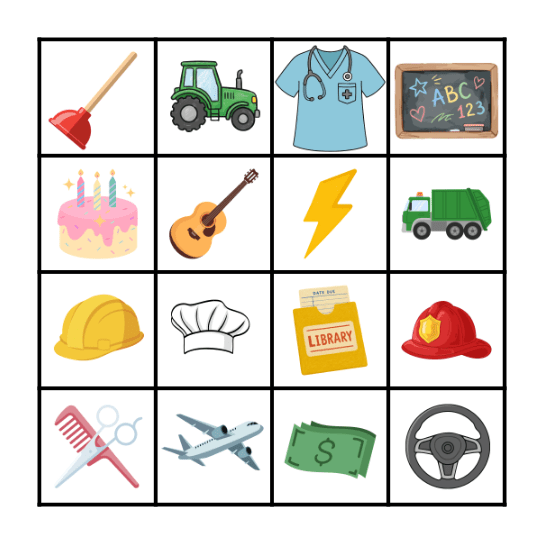 Occupation Bingo Card