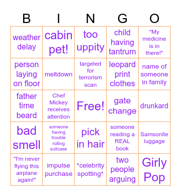 disney Bingo Card