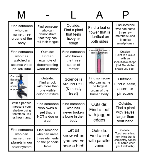 All Around Us Bingo Card