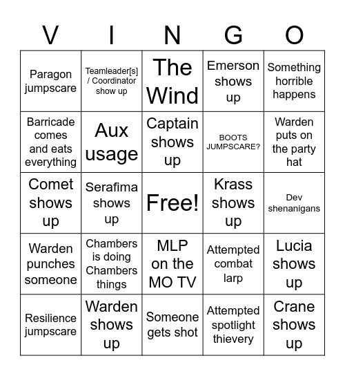KIT'S BIRTHDAY VINGO Bingo Card