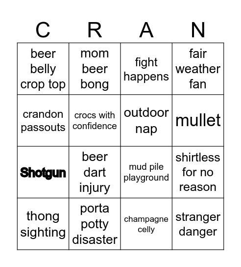 Crandon Bingo Card
