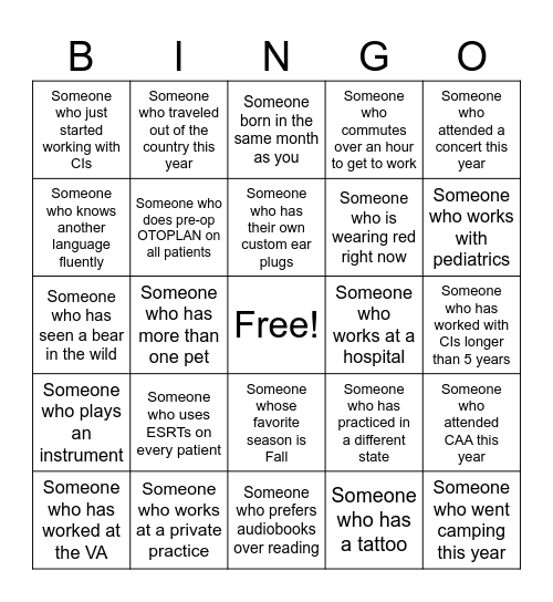 Beyond The Booth With MED-EL Bingo Card