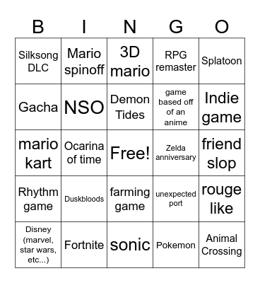 September direct 2026 Bingo Card