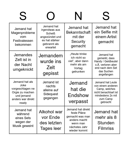 Decibel 2026 Bingo Card