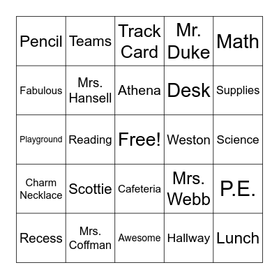 TigerScot BINGO Card