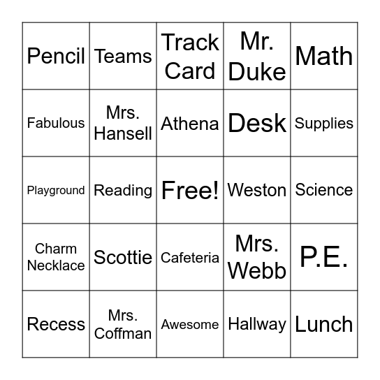 TigerScot BINGO Card