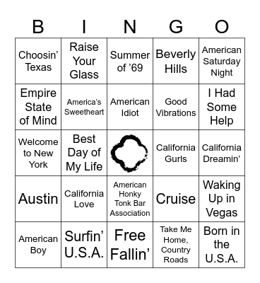 USA Bingo Card