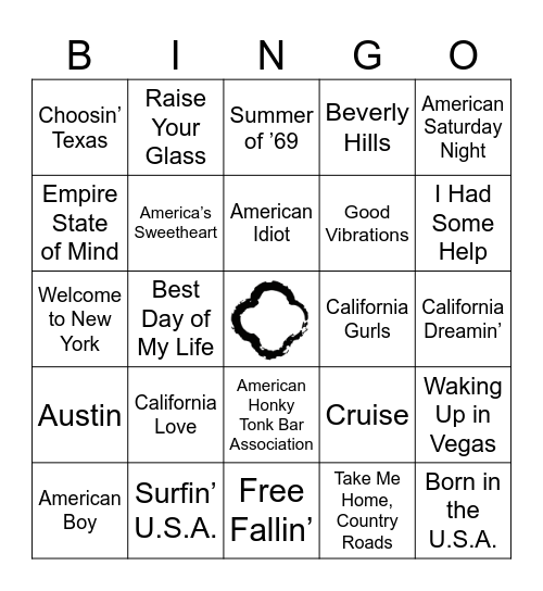 USA Bingo Card