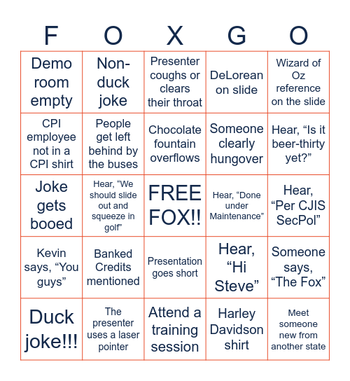 TIM 2026 Bingo Card