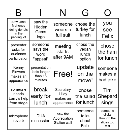 Hidden Gems of DES Bingo Card