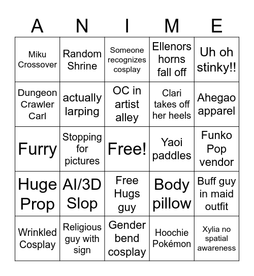SAN JAPAN 2026 Bingo Card