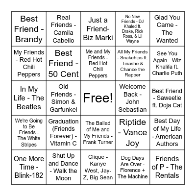 Friend Bingo Card