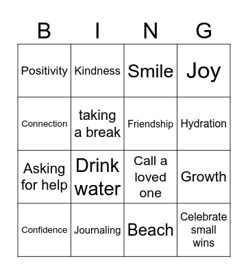 Glow & Grow Bingo Card