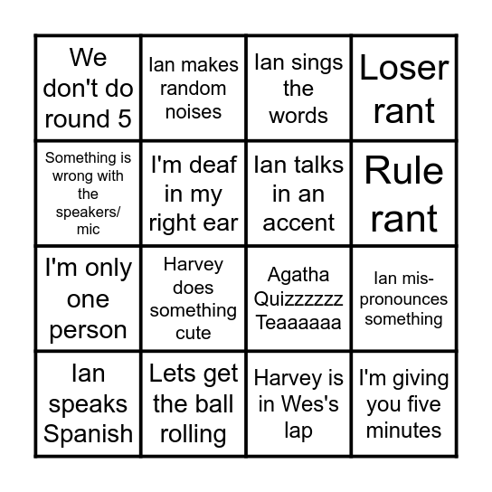 Trivia Tuesday Bingo Card