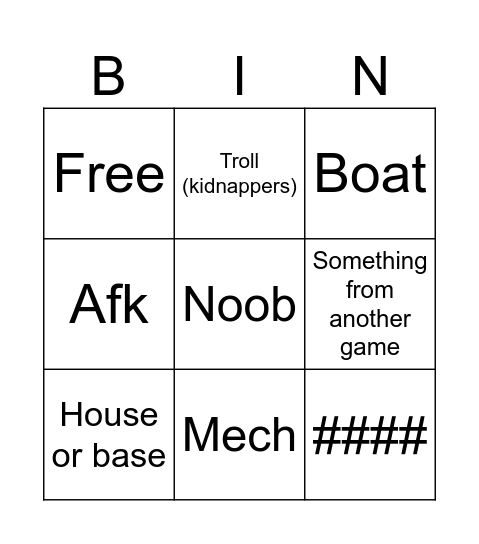 Build a boat bingo Card