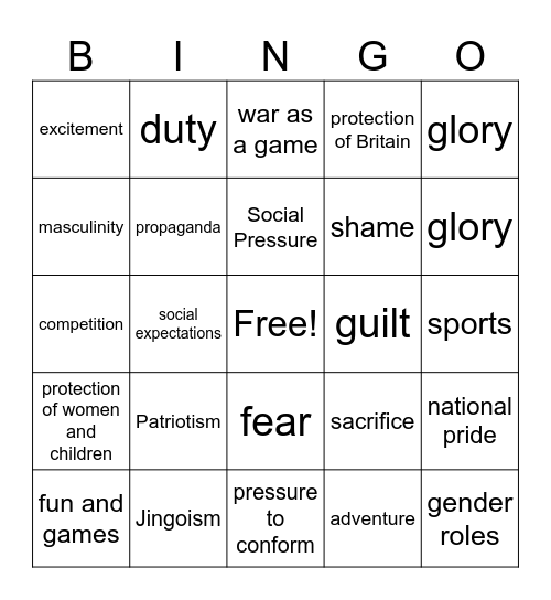 Who's For the Game- Pope Bingo Card