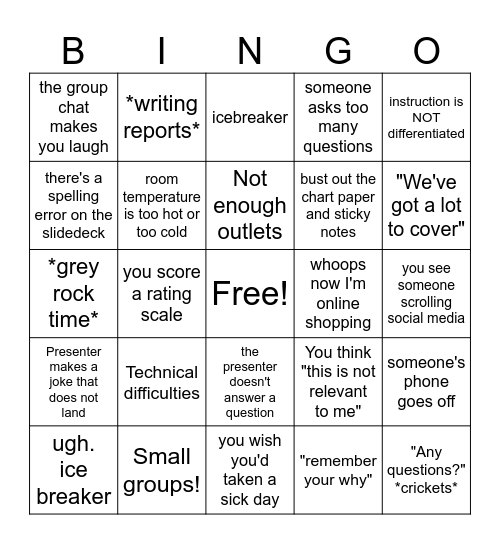 9/4 PD Bingo Card