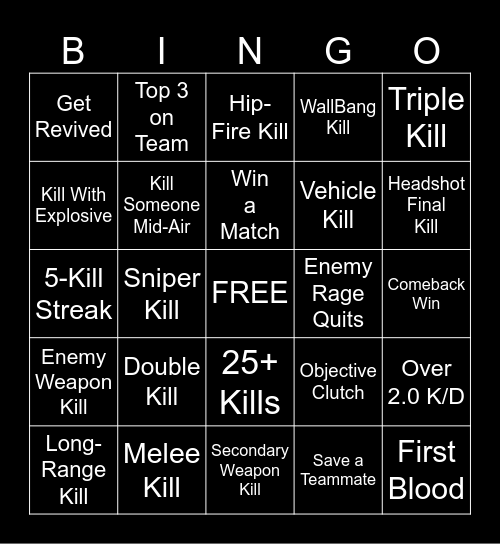 FPS BINGO Card