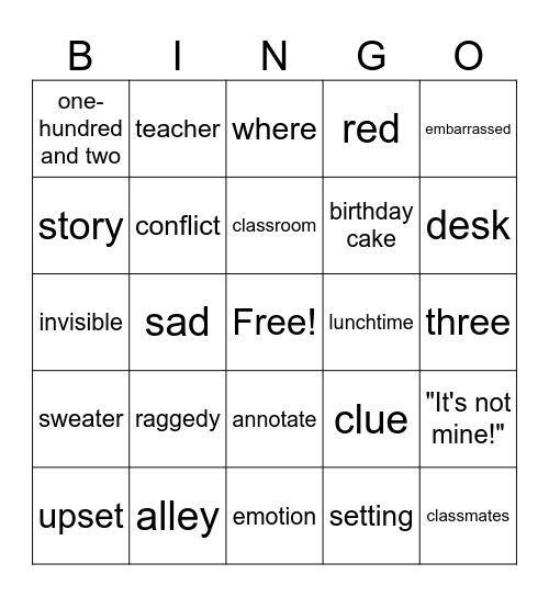 Eleven Bingo Card