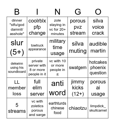 109131325 Bingo Card