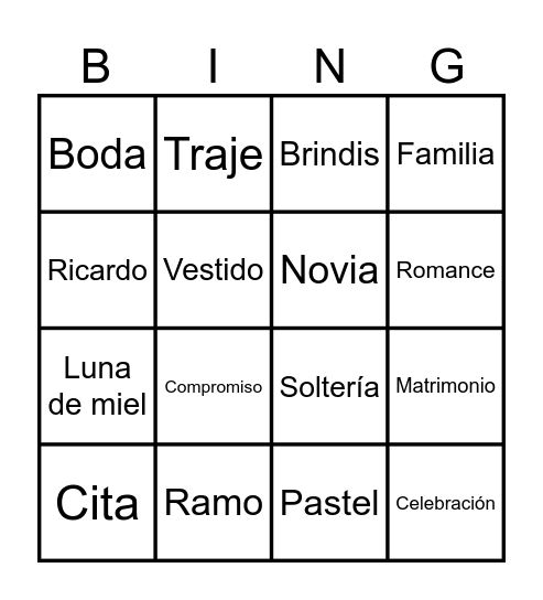 Despedida de Soltera Rax Bingo Card