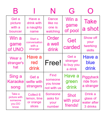 Natane's 21st Birthday Bingo Card