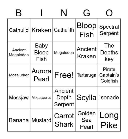 Fisch bingo Card