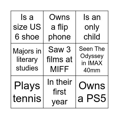 Find Someone Who... Bingo Card
