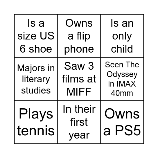 Find Someone Who... Bingo Card