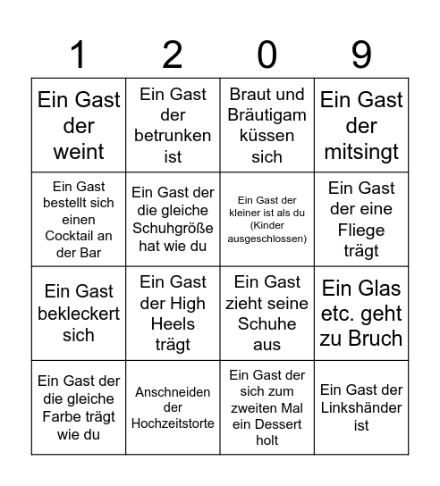 Hochzeitsbingo Card