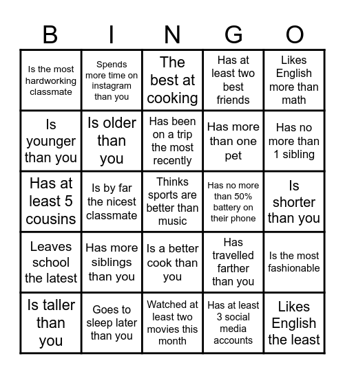 Find Someone Who... Bingo Card