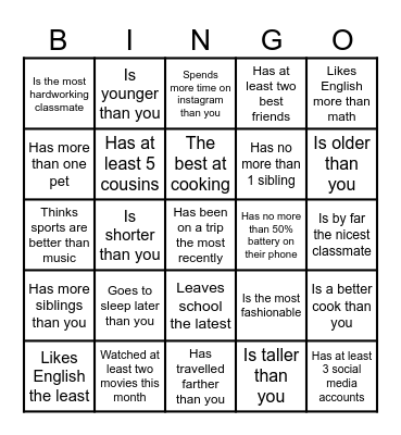 Find Someone Who... Bingo Card