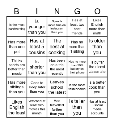 Find Someone Who... Bingo Card