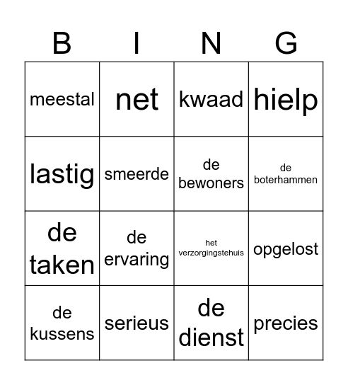 TaalCompleet A2 H5.7 Bingo Card