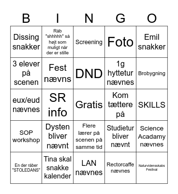 fællessamning 04-09-2026 Bingo Card