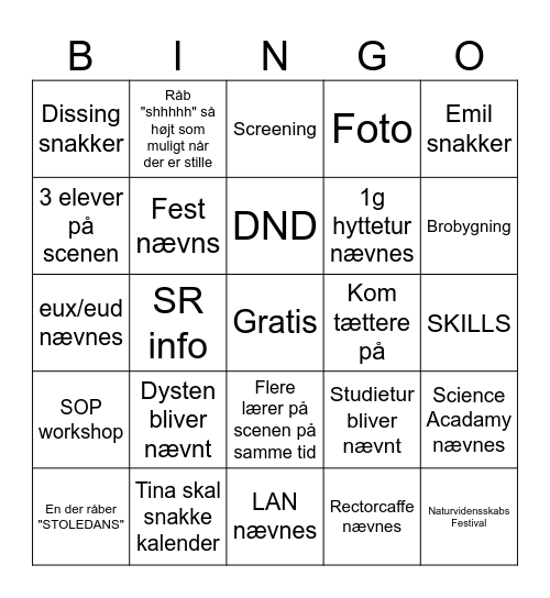 fællessamning 04-09-2026 Bingo Card
